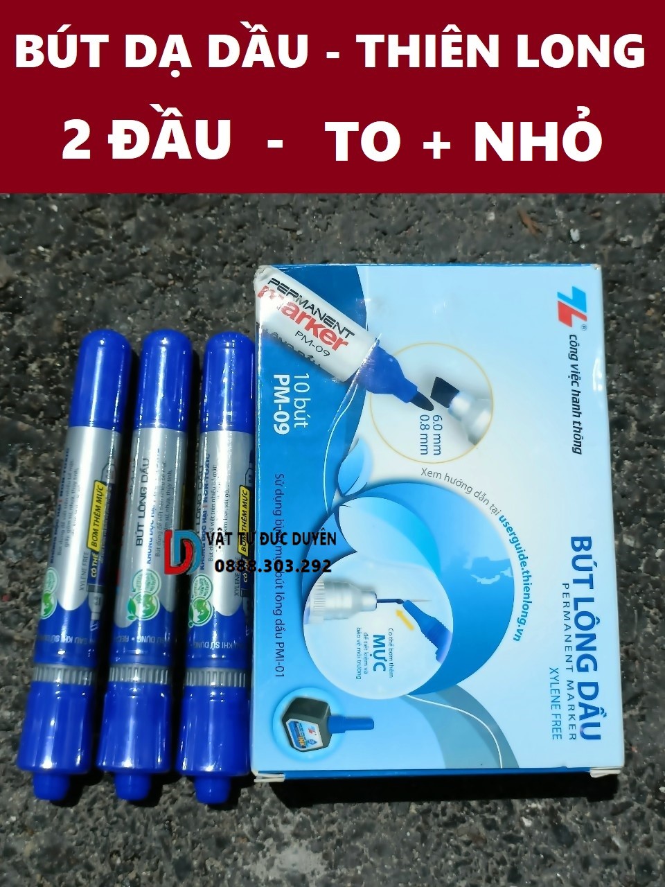 Bút dạ lông dầu tl pm-09 2 đầu nét to