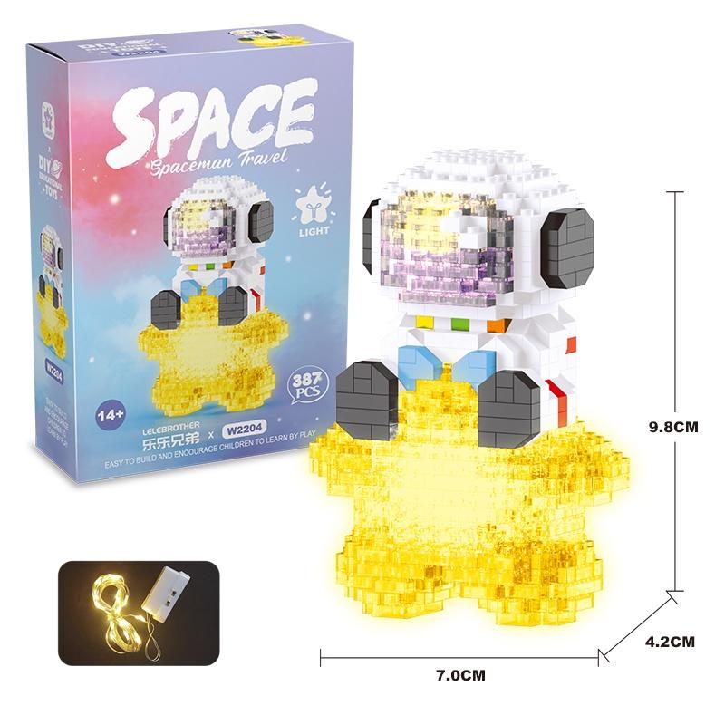 Bộ lắp ráp space phát sáng - đồ chơi lắp ráp mô hình phi hành gia dễ thương