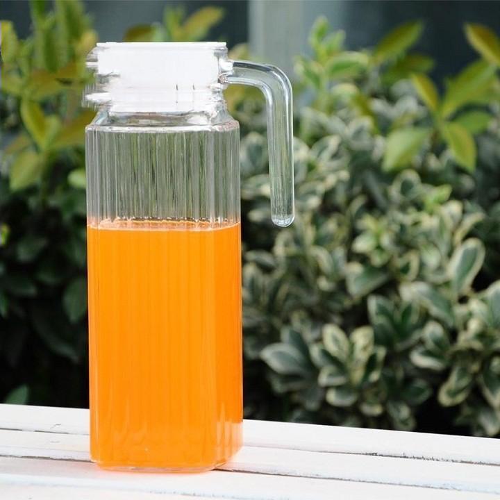 Bình Thủy Tinh Miệng Rót 1 Lít - Sọc DELI EH1004-2