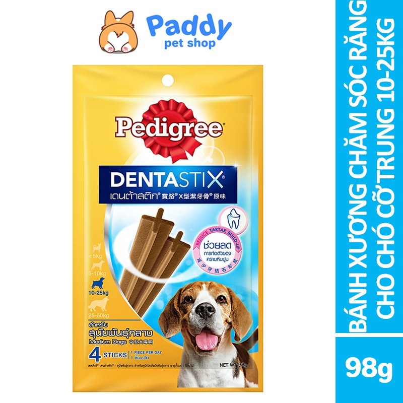 Bánh Xương Sạch Răng Cho Chó Cỡ Trung 10-25kg Pedigree Dentastix Medium Dogs 98g
