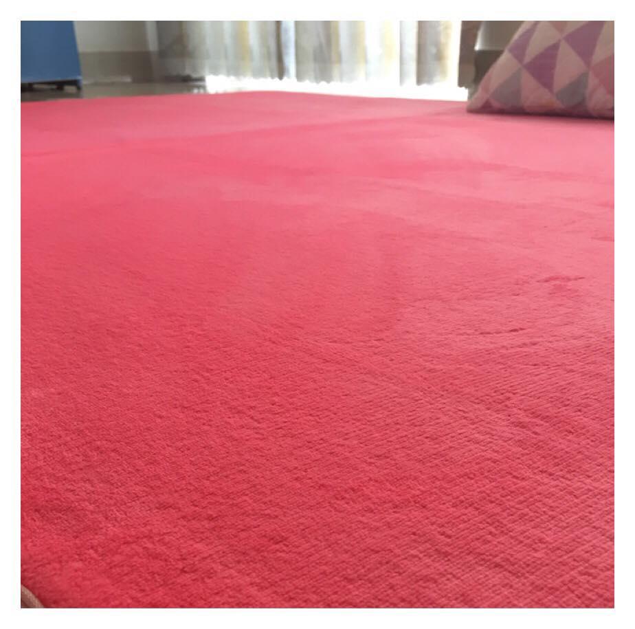 Thảm lông trải sàn cao cấp màu hồng 1m6x2m