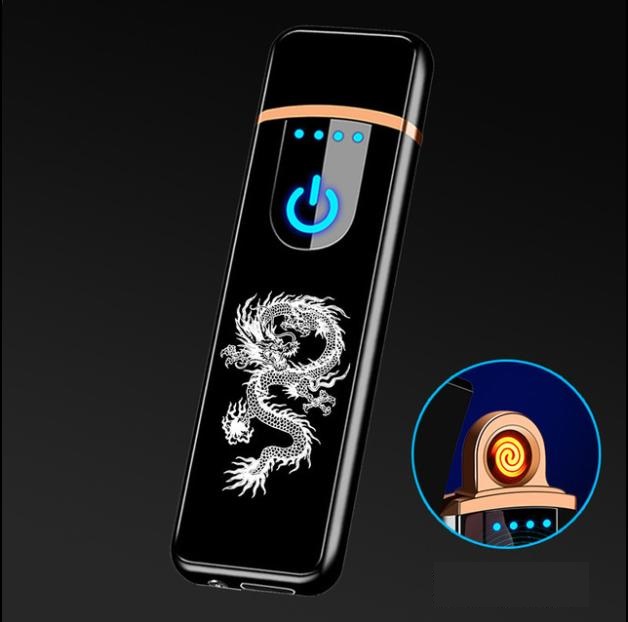 Bật lửa điện cảm ứng sạc điện in hình 3D - Bật lửa độc lạ - Bật lửa khò - Bật lửa móc khóa