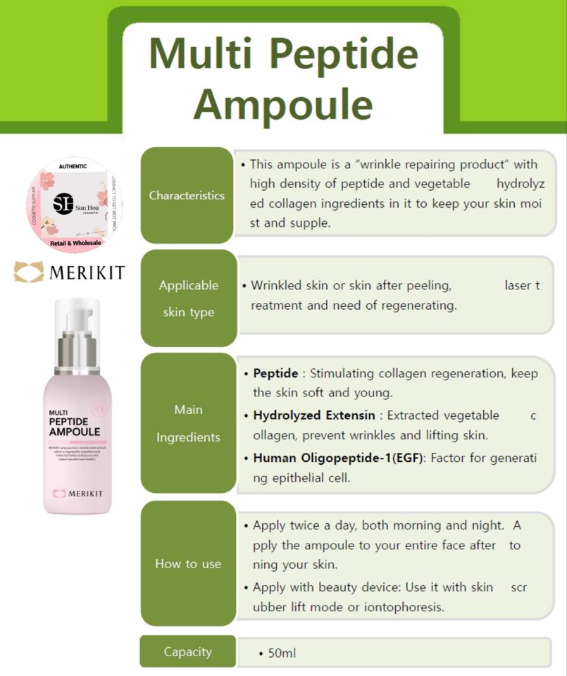 Tinh Chất Peptide Ampoule, Trẻ Hoá & Săn Chắc Da