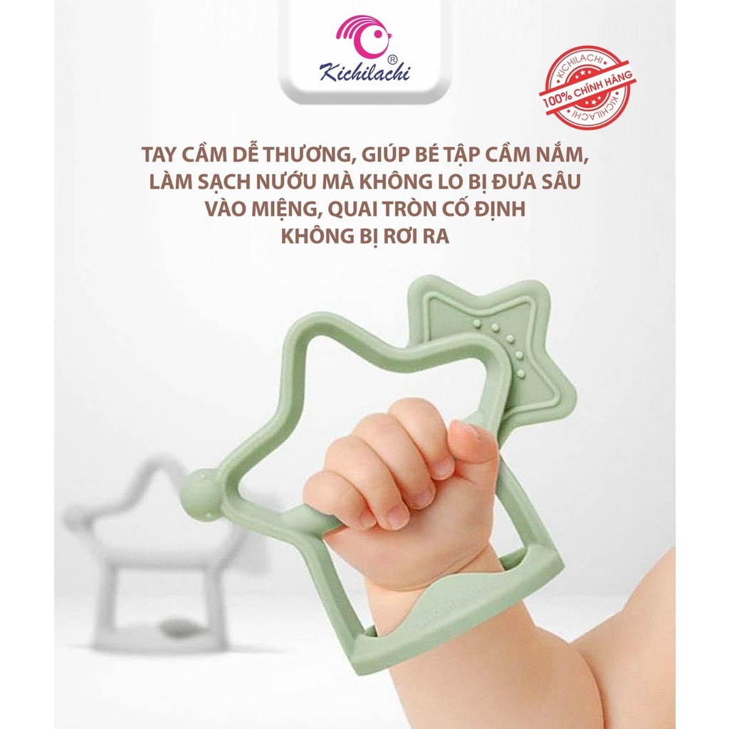Gặm nướu Kichilachi silicon Mềm cầm chắc tay cho bé