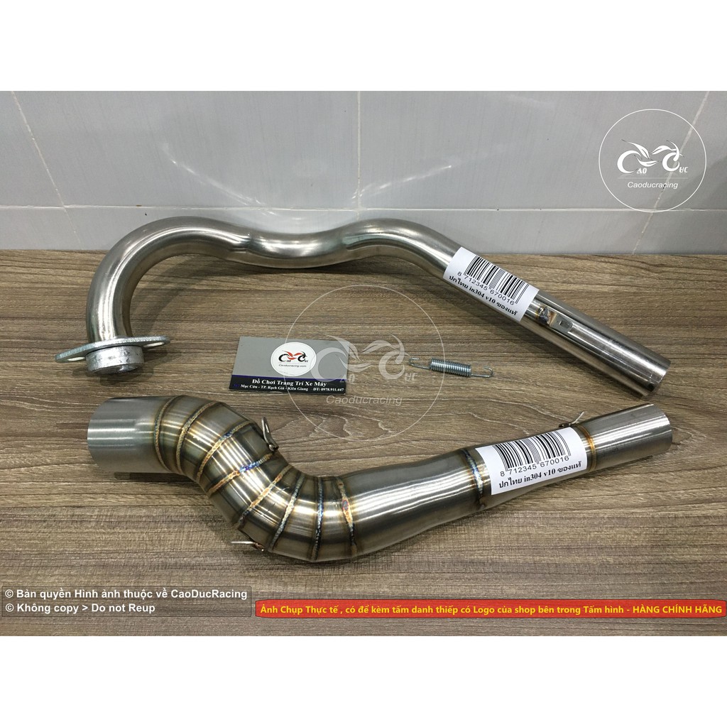 Cổ pô thái lan kiểu sâu king drag 2020 inox 304 V10 - EX135 EX150 WINNER SONIC RAIDER SATRIA SIRIUS FI WAVE DREAM