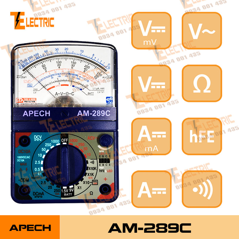 Apech am-289d đồng hồ đo điện vạn năng hiện kim apech am 289d