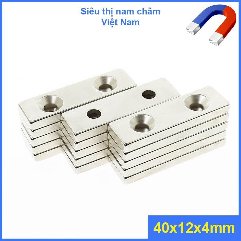 combo ( 5 viên nam châm 40x12x4 vát 2 lỗ)