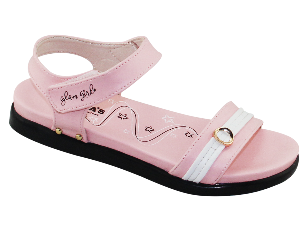 SANDAL ĐẾ BẰNG BÉ GÁI Bita's SOB.277 (Hồng + Trắng + Xanh biển)