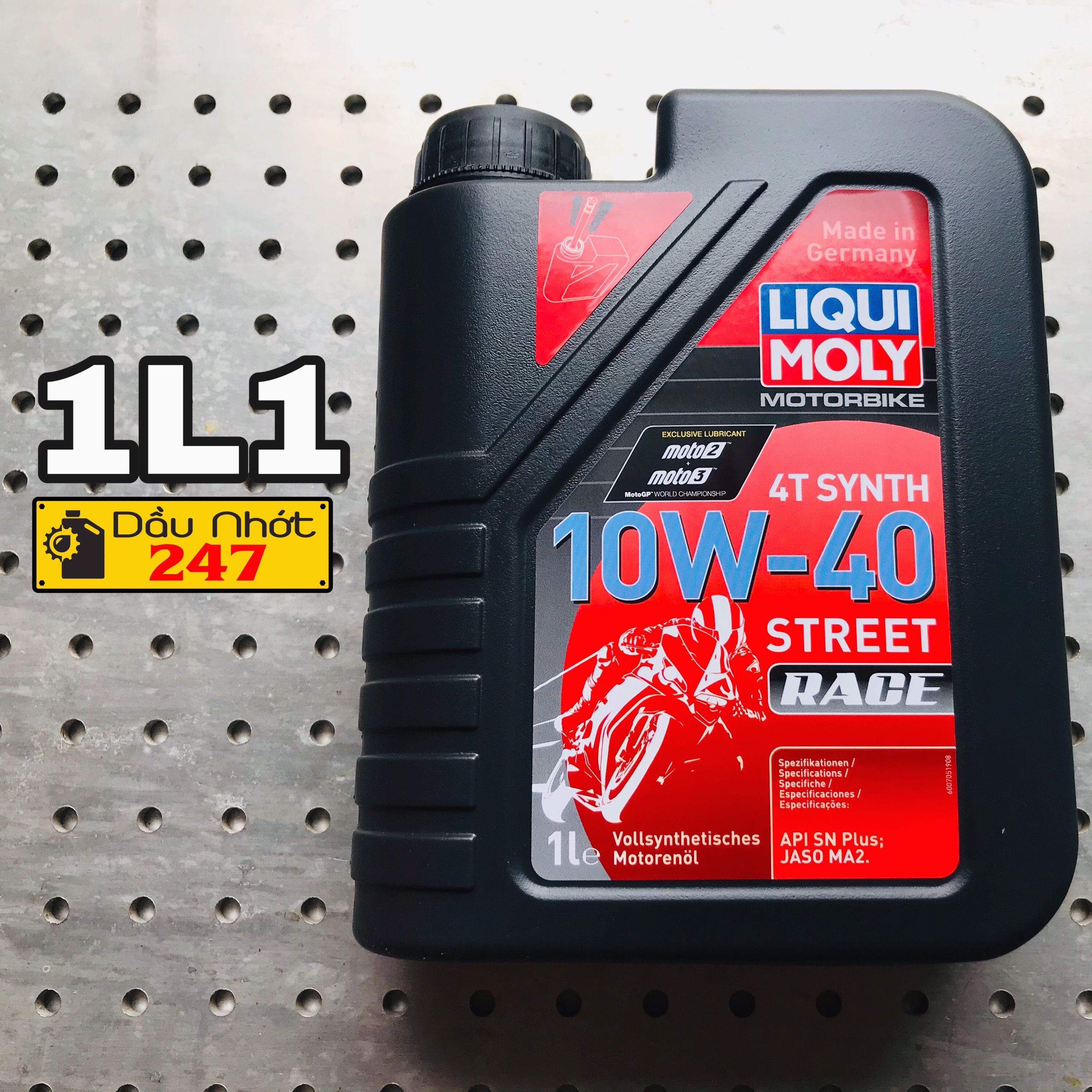 Combo 1L1 dầu nhớt xe máy Liqui Moly 10w40 Street Race