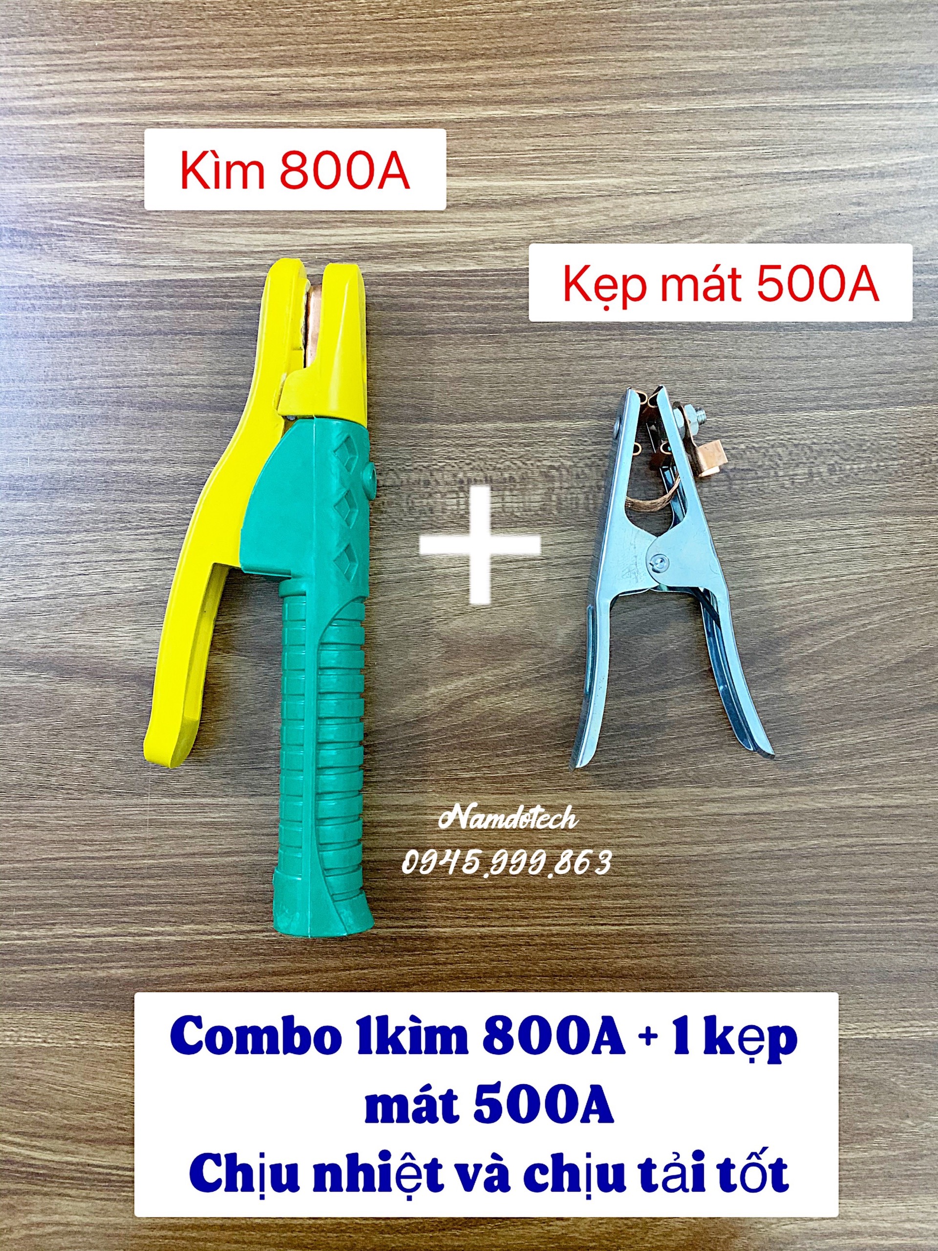 Combo 1 Kìm 800A + 1 Kẹp Mát 500A