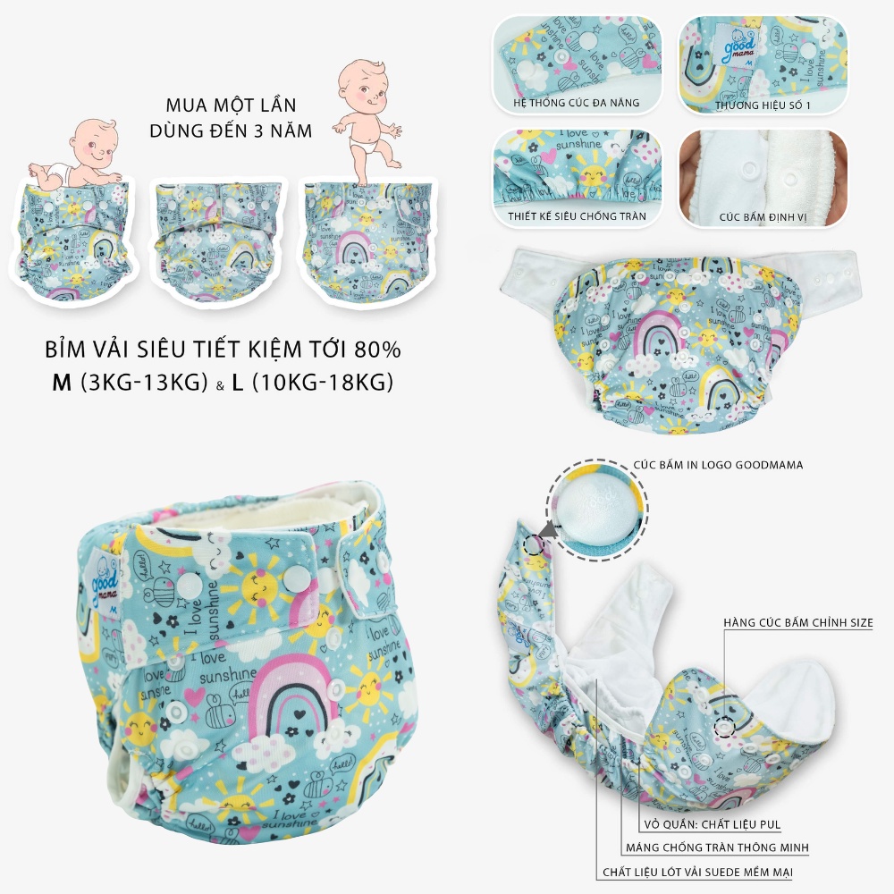 Combo 3 ngày 2 bỉm đêm size M (4-12kg)