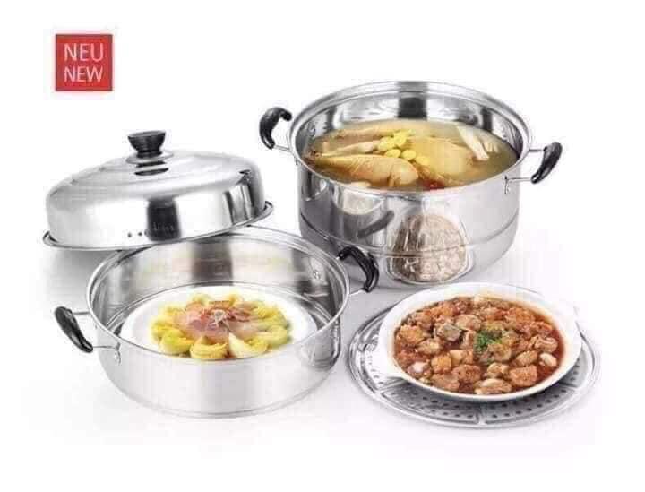 [ĐƠN 49K FREESHIP 15K]Nồi hấp 3 tầng bằng inox đa năng