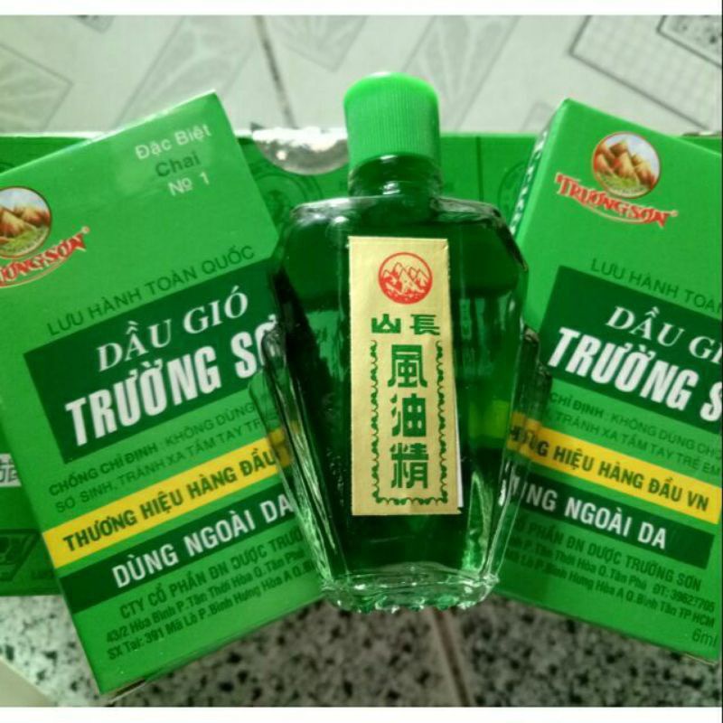 Dầu Gió TRƯỜNG SƠN  Thiên Thảo xanh( chai 6ml, 12ml)