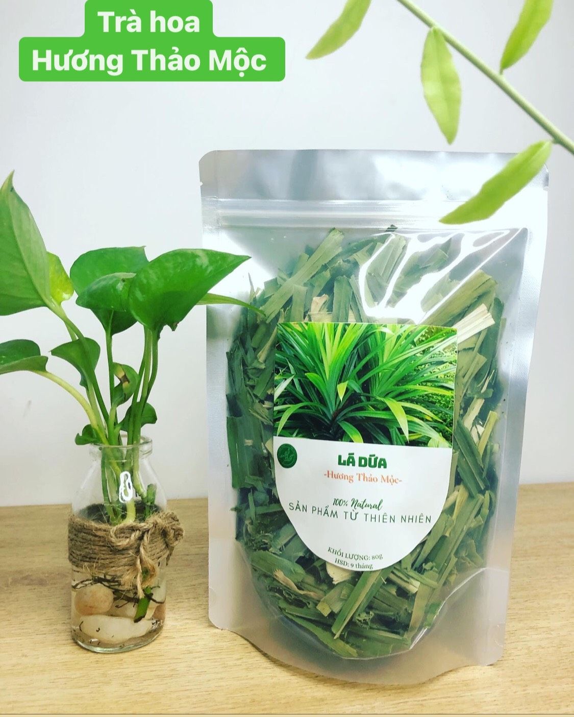 Lá Dứa sấy lạnh 80g - Hương Thảo Mộc