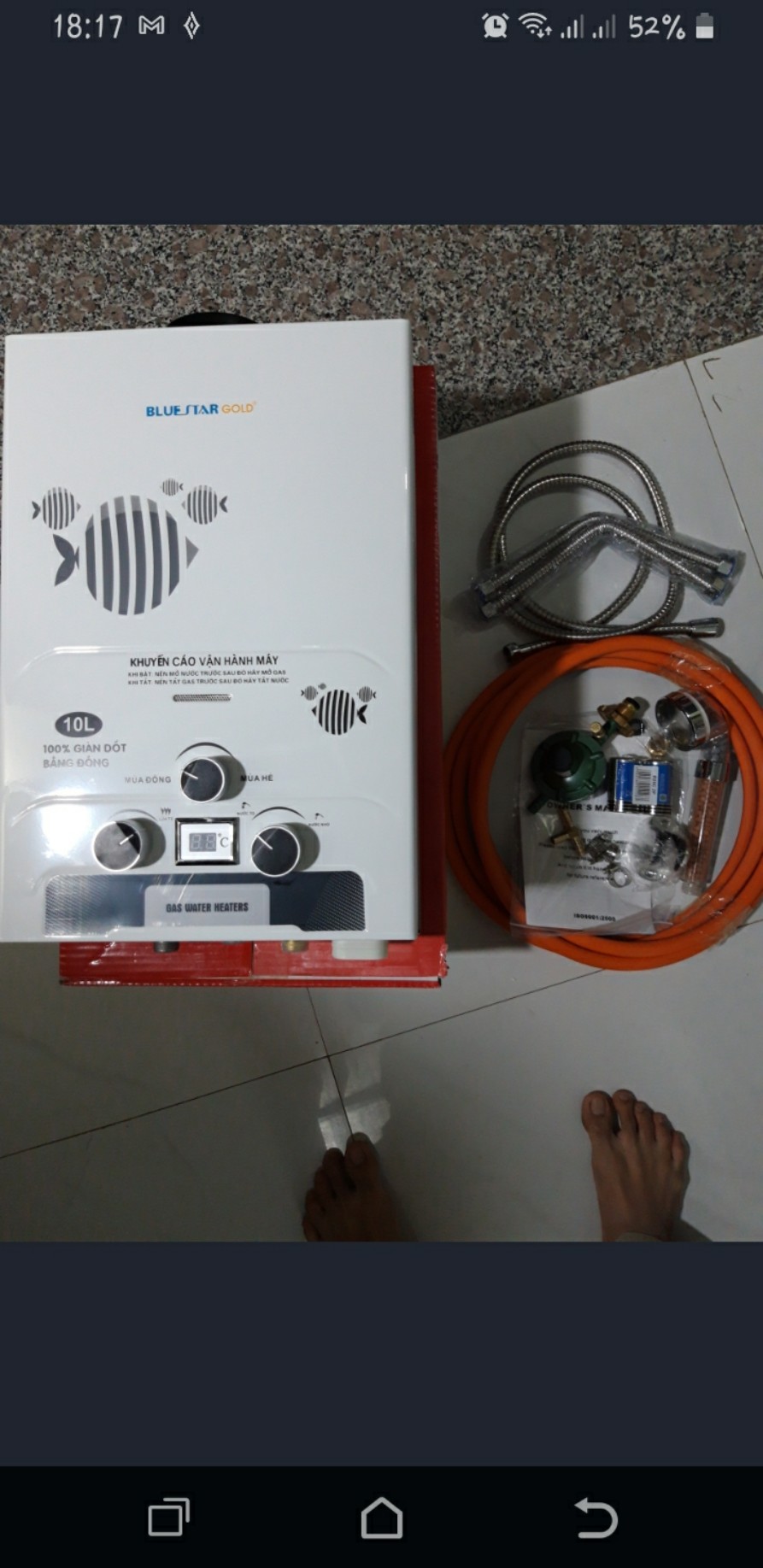 Bình nóng lạnh gá Bluestar Gold 10L Combo