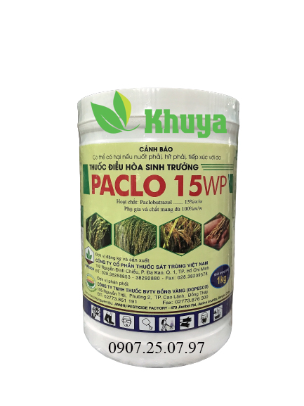 Điều hòa sinh trưởng paclo 15wp hộp 1kg paclo đồng tháp 15%