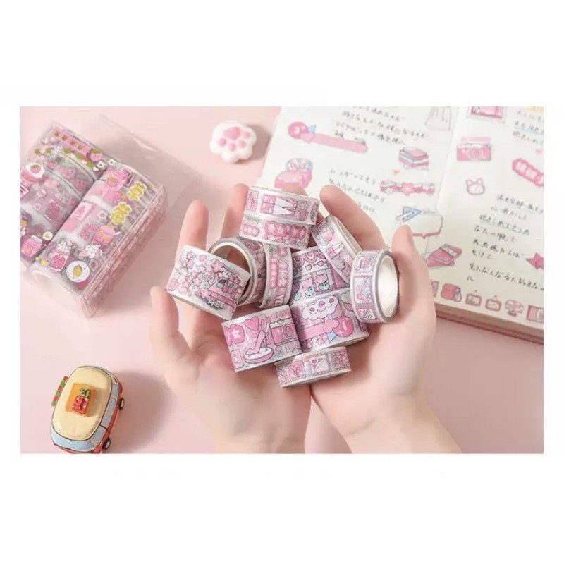Set 8 sticker washi hình đễ thương