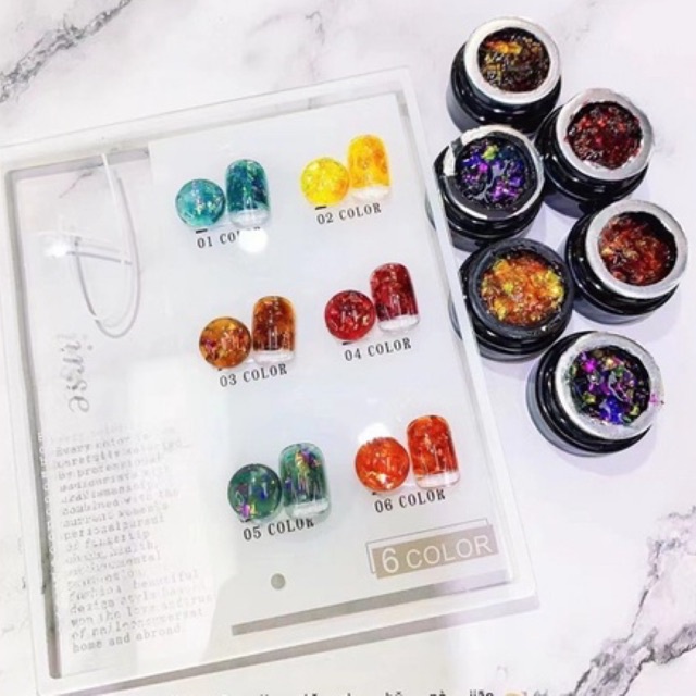 Gel hổ phách 6 hủ màu