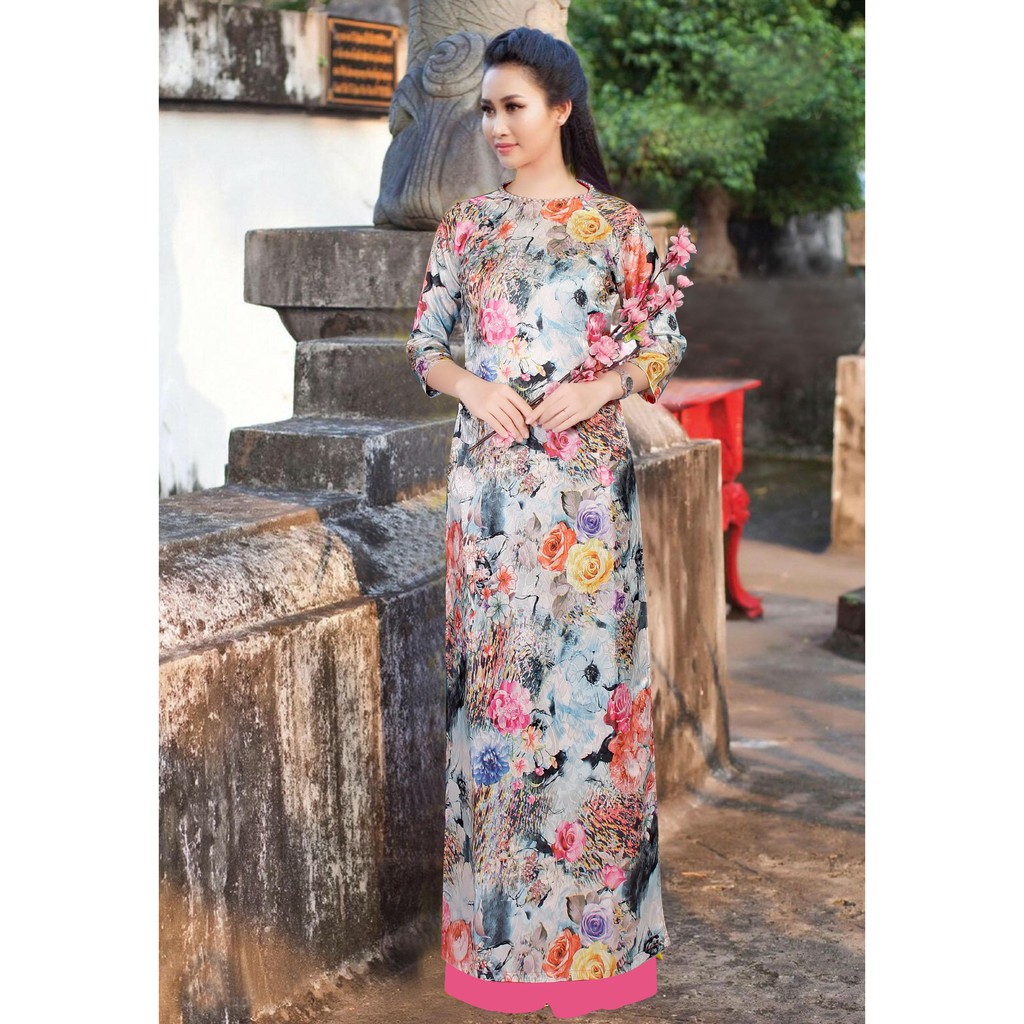 [HCM]Áo dài truyền thống satin lụa sản phẩm tốt với chất lượng độ bền cao và được cam kết sản phẩm y như hình