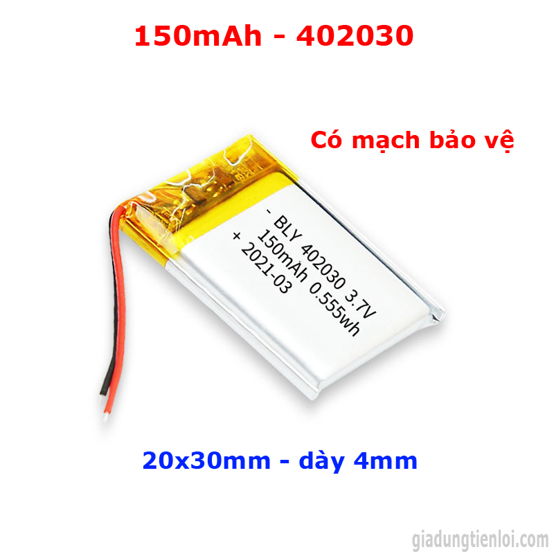 Pin sạc Lipo Polymer - Pin Lithium 3.7V (có mạch bảo vệ sạc)