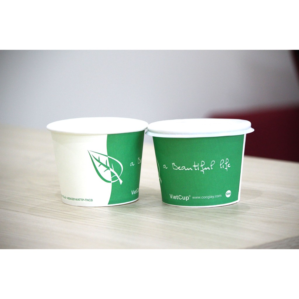 50 bát giấy xanh 12oz (360ml) không nắp