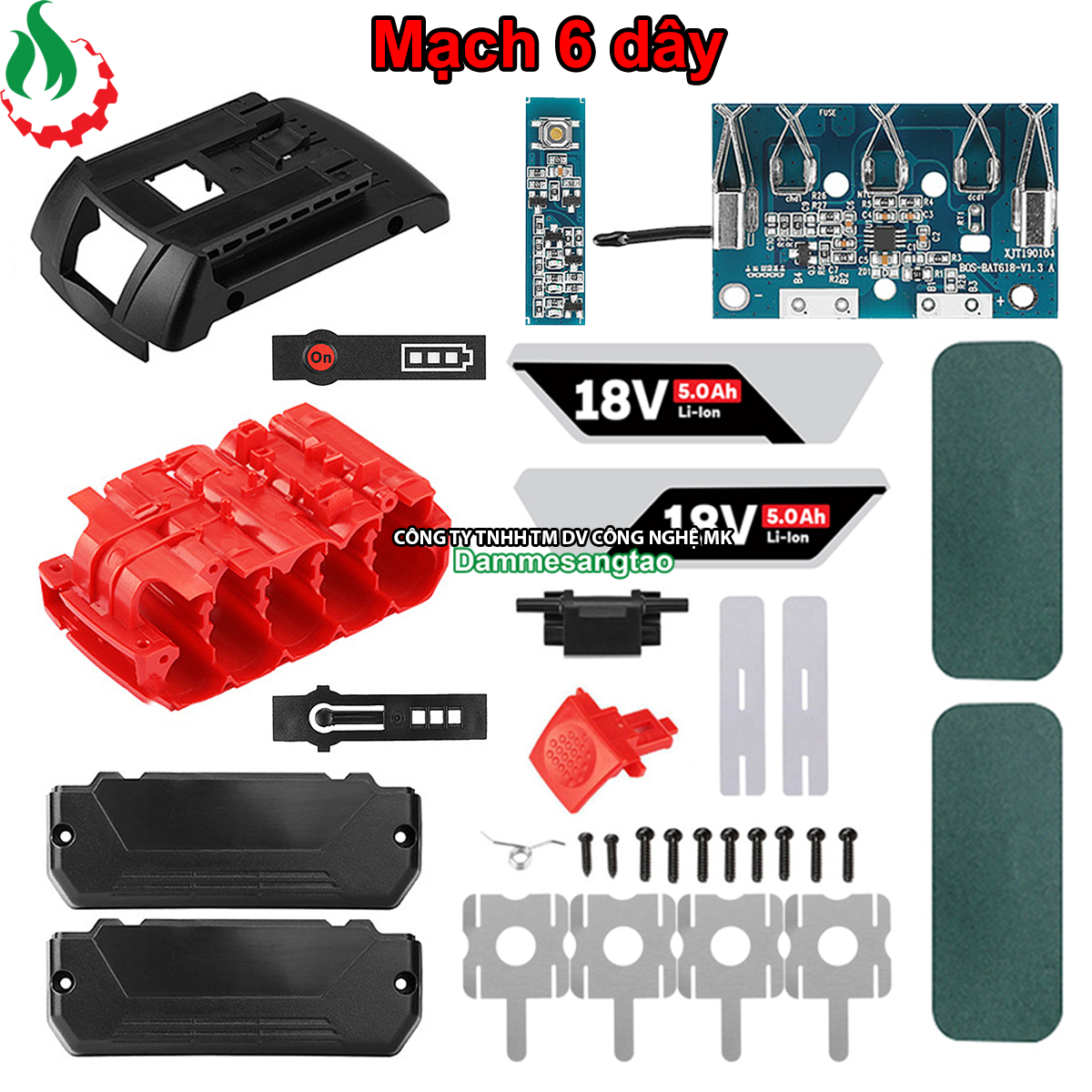 Vỏ pin bosch 18v 18650 li-ion 3.7v nhận sạc zin