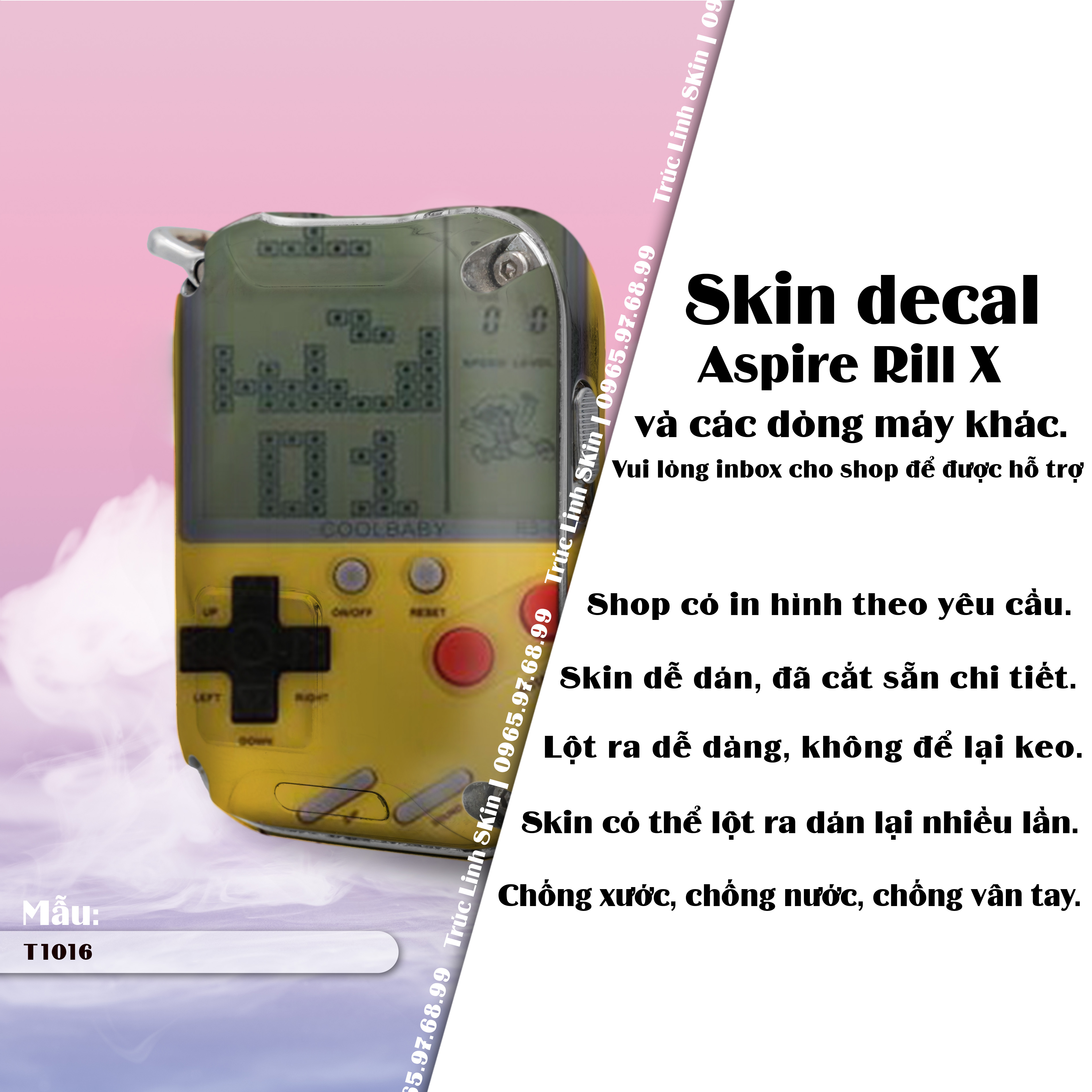 Miếng dán skin cho riil x mẫu t1016