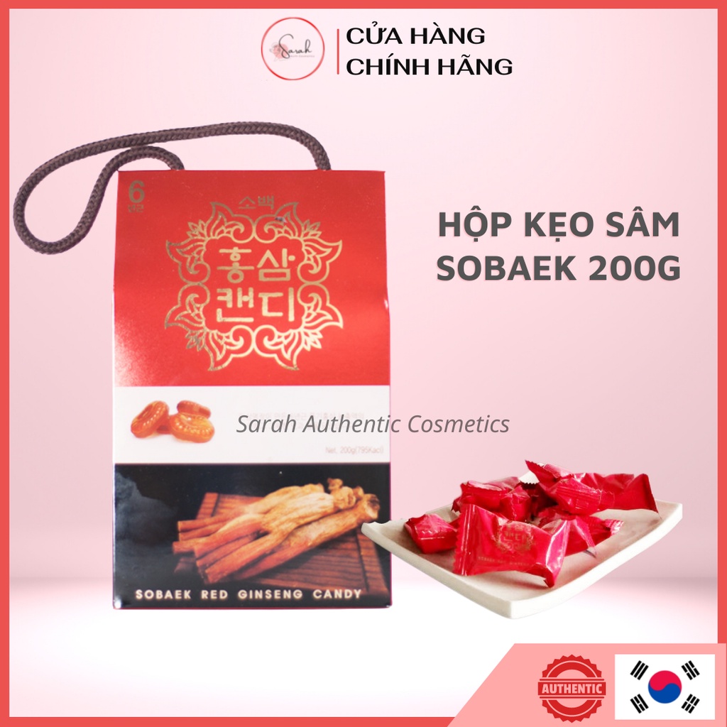 Kẹo hồng sâm sobaek korea red ginseng -hộp 200g