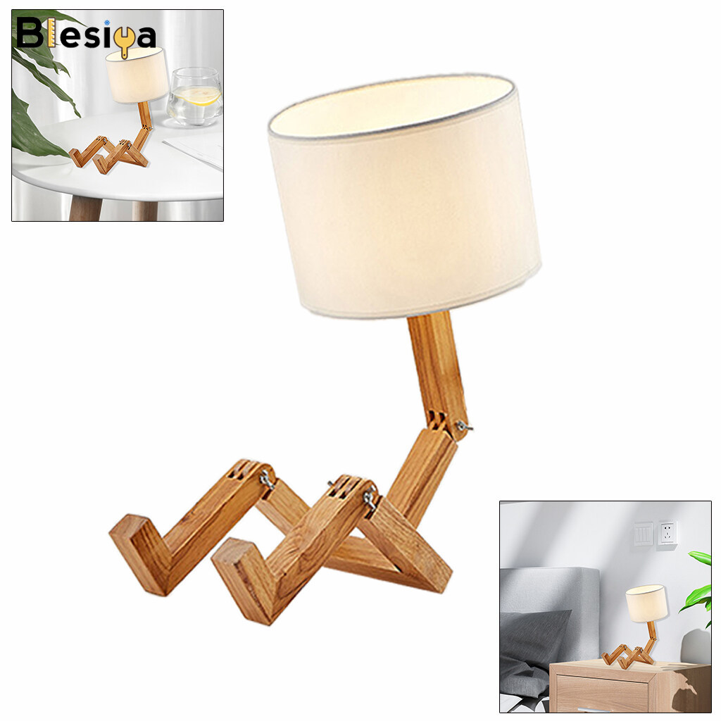 Blesiya Đèn Bàn Điều Chỉnh Được, Đèn Đầu Giường Để Bàn Hiện Đại Vải Che Nắng