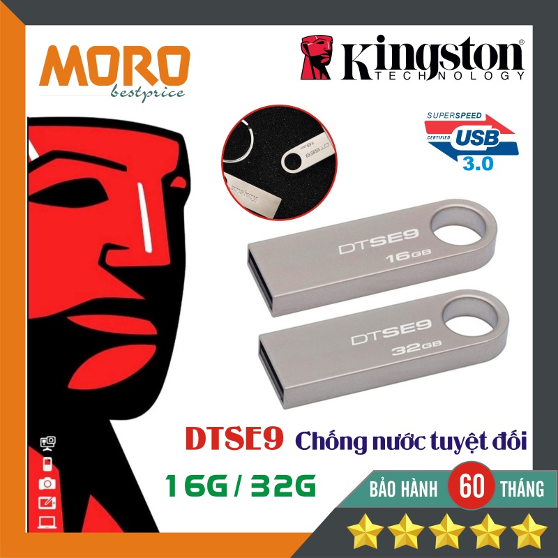 Bảng giá [Chống nước] USB 3.0 Kingston DTSE9 16GB/32GB - Chất liệu kim loại - Bảo hành 5 năm Phong Vũ