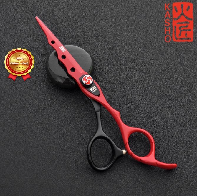 Kéo cắt tóc (1 cây cắt) Kasho HA 03 đen đỏ
