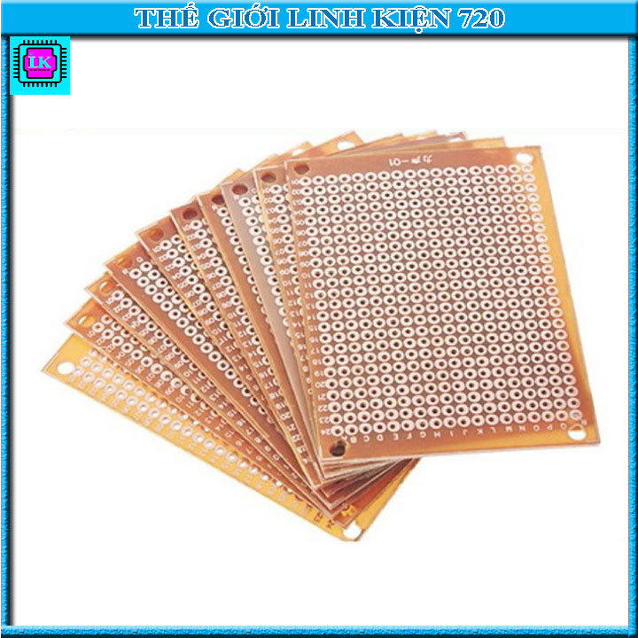 Combo 5 tấm PCB phíp đồng đục lỗ 5x7cm màu nâu hàn mạch thủ công
