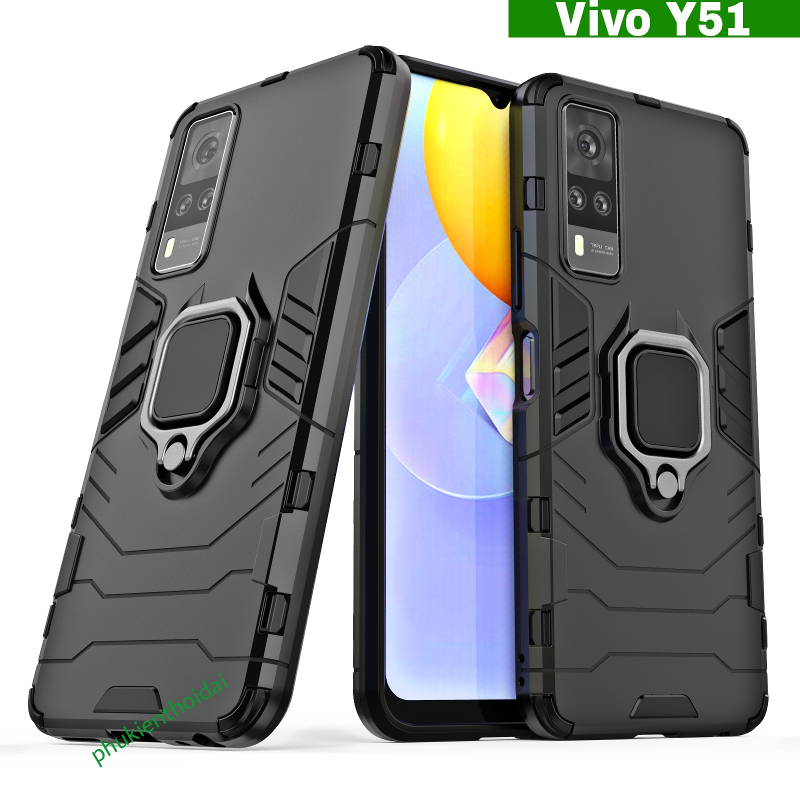 Ốp lưng Vivo Y51 chống sốc Iron Man Iring cao cấp nhẫn hút trên ô tô siêu bền