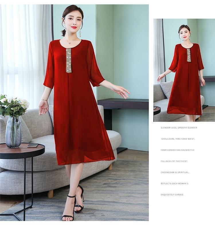 ĐẦM SUÔNG ĐÍNH CƯỜM SANG TRỌNG - YB19492