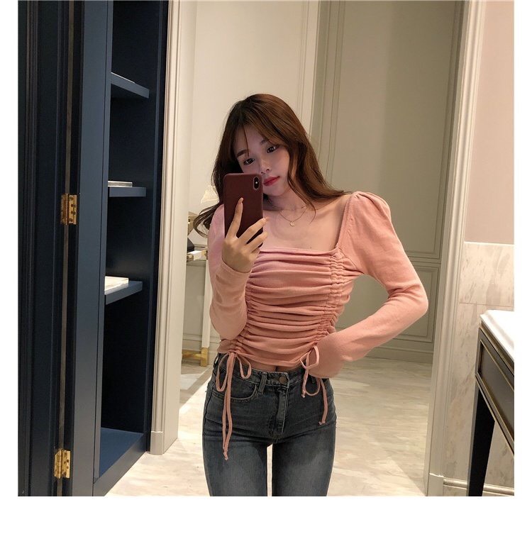 Áo thun lụa rút hai bên tay dài siêu hot TTSA0045