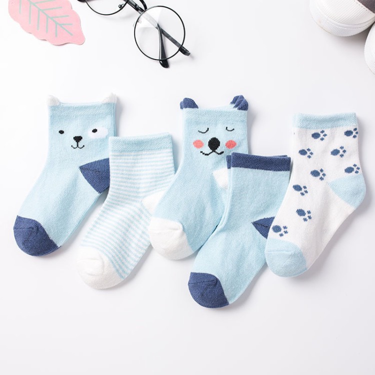 Set 5 tất lưới hè thu cao cấp cổ cao cho bé yêu