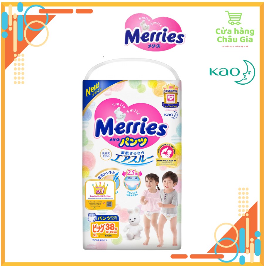 [FREESHIP 50K] [Nhập Khẩu Chính Hãng KAO] Tã/bỉm Quần Merries nội địa Nhật nhập khẩu XL38