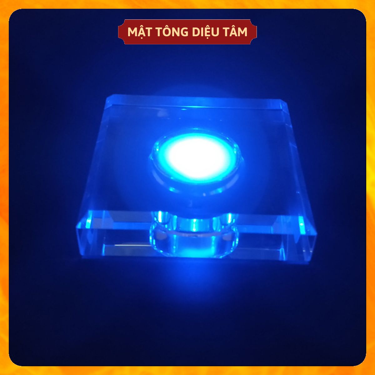 Đế đèn led pha lê đổi 7 màu làm sáng tượng trang trí.