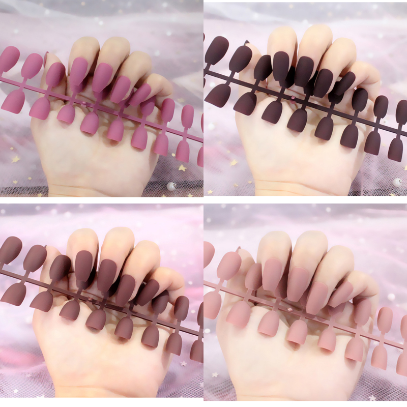 Bộ 24 Móng Tay Giả Dài Siêu Hot Chống Nước Nhiều Màu Sắc Siêu Hot