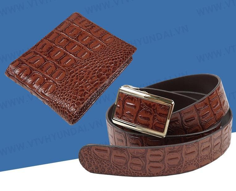 [HCM]Ví Da Và Thắt Lưng Nam Da Bò Thật 100% Vân Cá Sấu LaKa