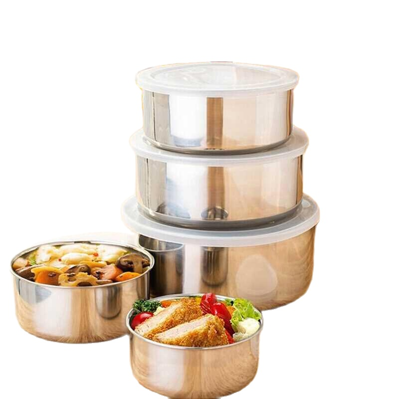 [HCM](BÃO SALE) Bộ 5 thố inox có nắp đậy (10cm 12cm 14cm 16cm và 18cm)