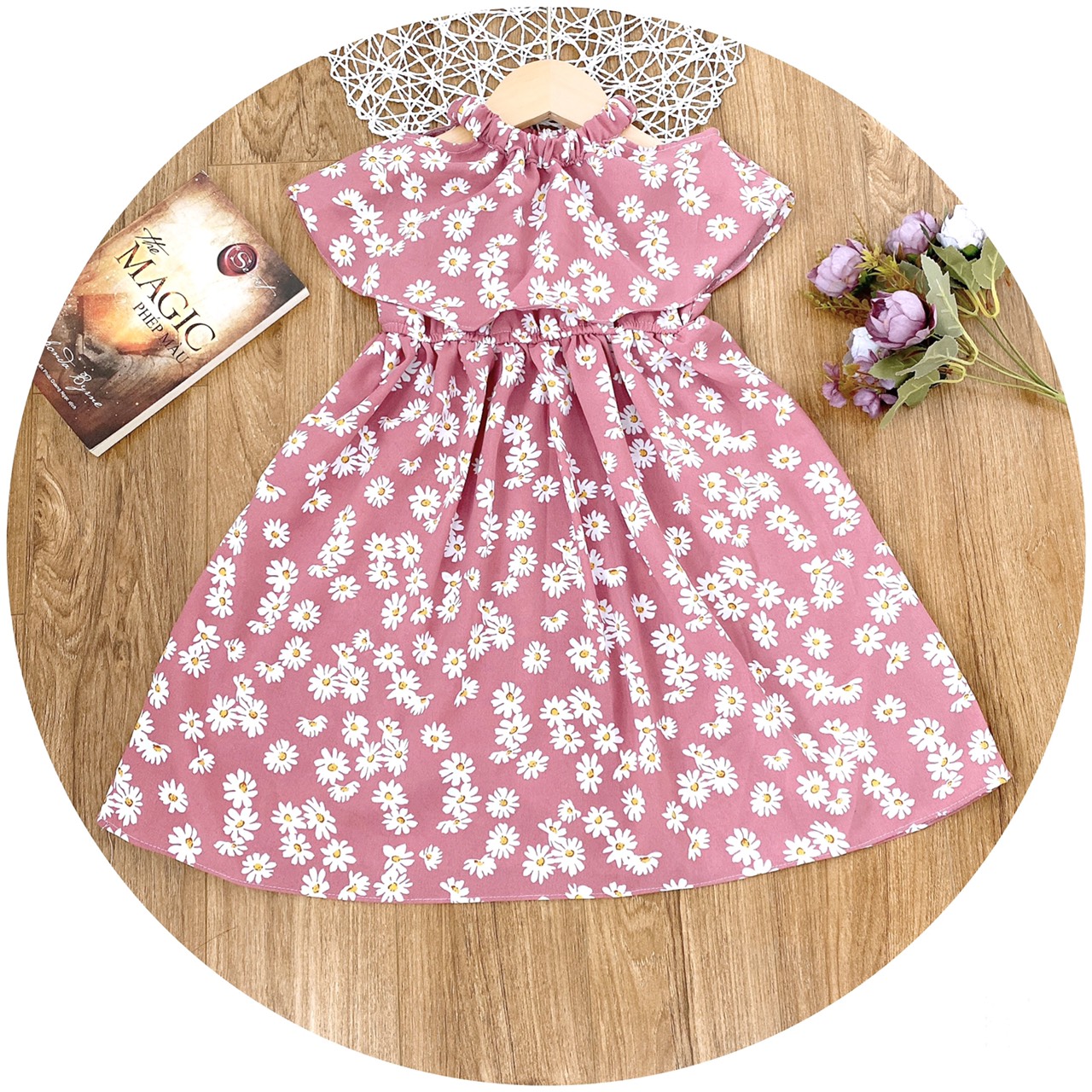 VÁY HOA CUC CHO BÉ GÁI TỪ 20-35KG