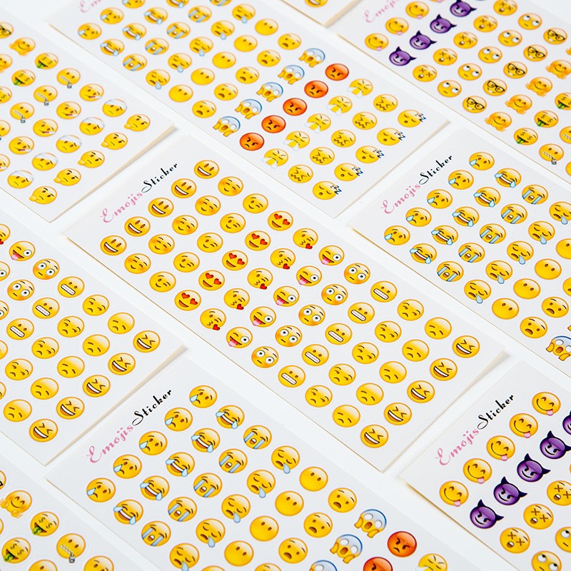 [Ảnh thật] [Có sẵn] Set 12 miếng Sticker emoji , miếng dán cảm xúc siêu dễ thương - 55 mặt 1 miếng