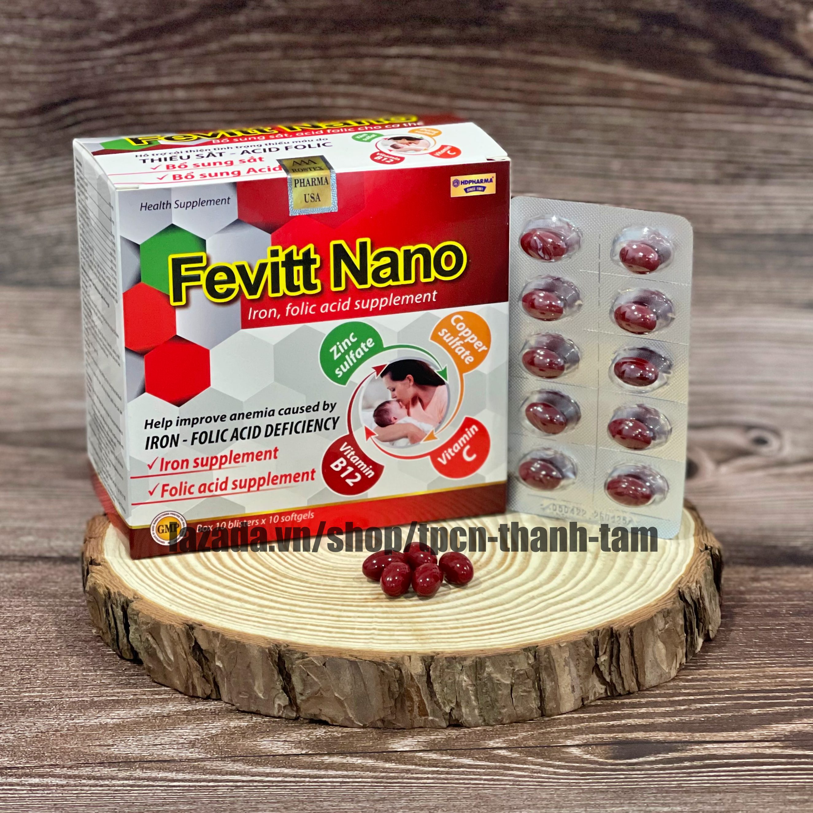 Viên uống bổ sung sắt FEVITT NANO bổ máu, cải thiện tình trạng thiếu máu