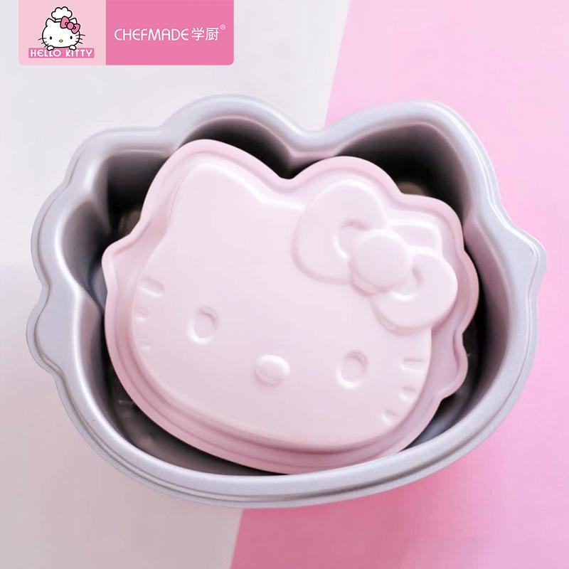 Chef Made Hello Kitty (Hello Kitty) Được Ủy Quyền Chính Hãng 6-Inch/8-Inch Đáng Yêu Bánh Không Dính Nướng Bộ Tạo Khuôn Hình