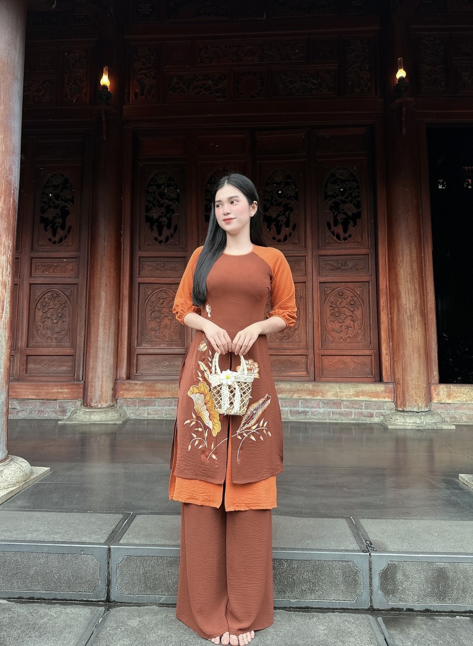 đồ lam đi chùa _ Mẫu áo dài 8 tà ( hàng cao cấp )