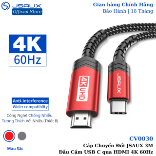 Cáp Chuyển Đổi Type C sang HDMI CV0030 JSAUX 4K 60Hz 3M Cho Tất Cả Thiết Bị Type C Macbook thumbnail