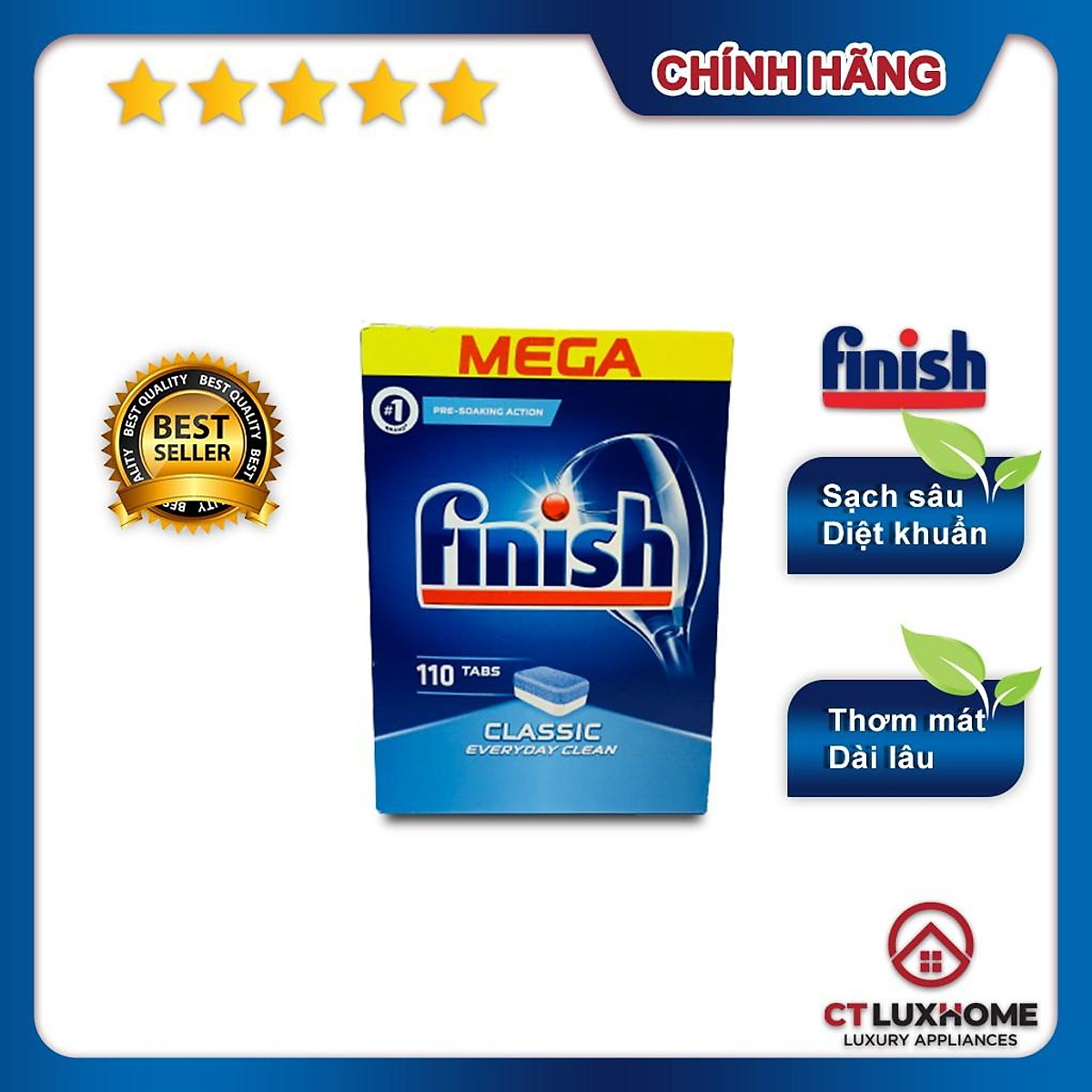 Viên rửa bát Finish Classic 110 viên - 2 chức năng