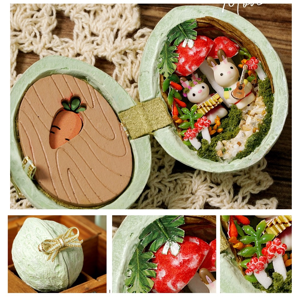 ♛ﺴ Mô hình nhà búp bê gỗ thu nhỏ tự lắp ráp QT28