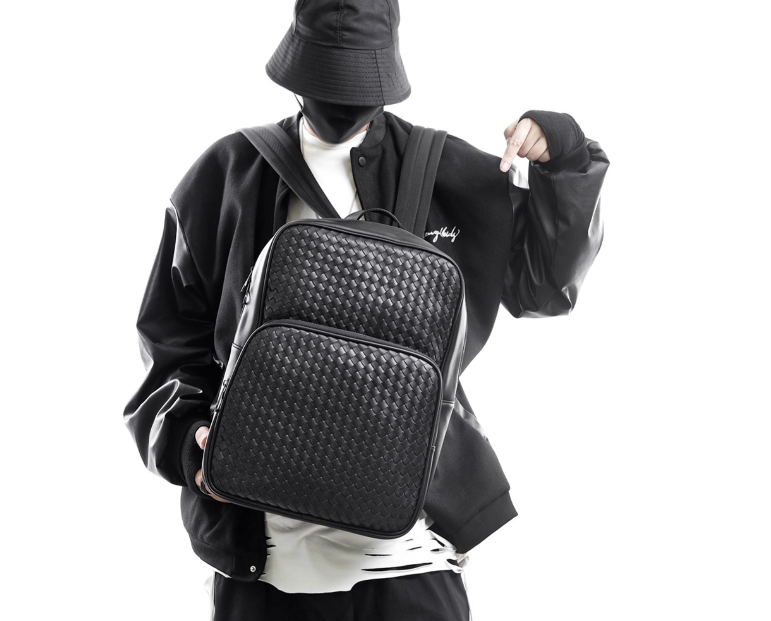 Balo da nam da bò đựng laptop cặp đeo vai đi học màu đen trơn đơn giản phong cách giỏ lớn thời trang KINDEE